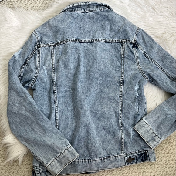 XRAY Jeans Denim Distressed Acid Wash Medium Jean Jacket - Picture 3 of 5